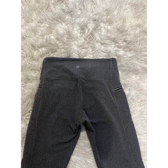 Athleta Sly Drifter Leggings Zipper Pockets Herringbone Black White Size Medium - Picture 10 of 13